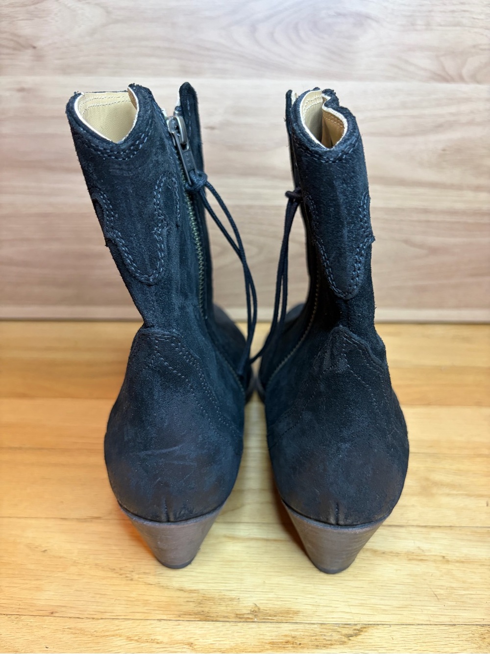 Free People New Frontier Black Western Booties - Size 8 - Picture 4 of 7
